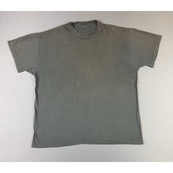 Vintage 90s Single Stitched Thrashed Blank Faded Black Blank Shirt Streetwear XL - Picture 1 of 13